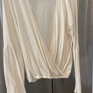 Chaser Cream Wrap Blouse